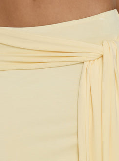 Aymee Tie Detail Maxi Skirt Yellow