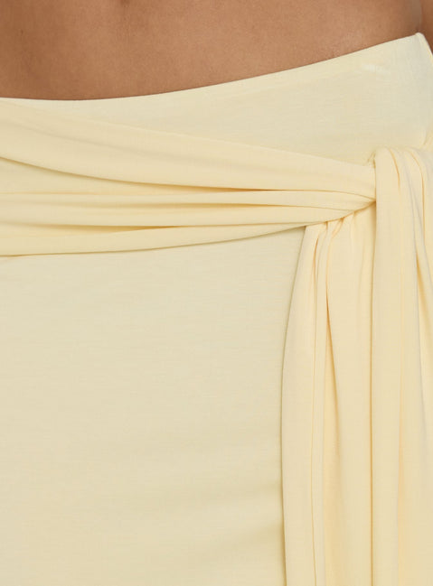 Aymee Tie Detail Maxi Skirt Yellow