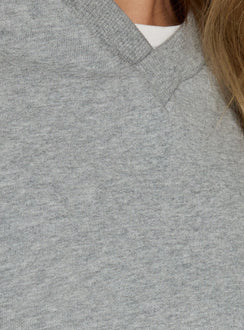 Opollo V Neck Jumper Grey Marle