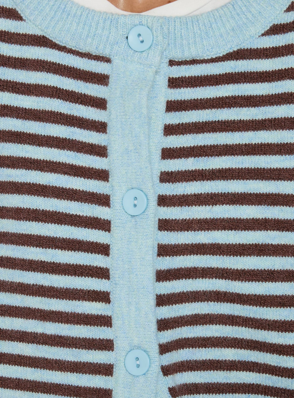 Darnelle Button Up Knit Cardigan Mint Chocolate Stripe