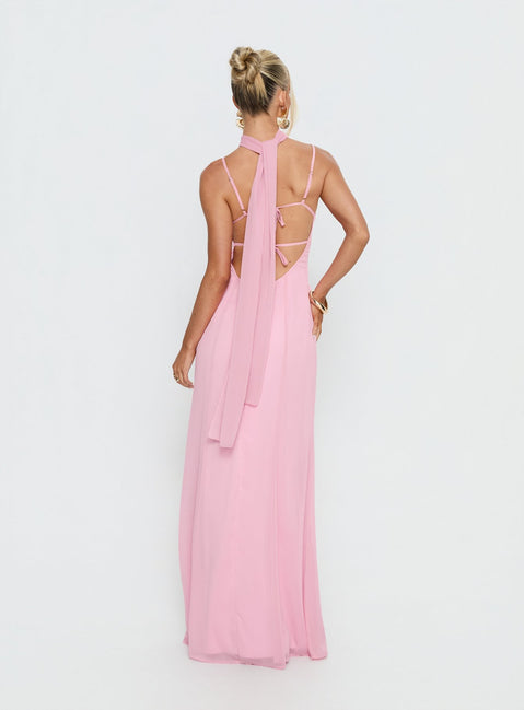 Jadira Scarf Maxi Dress Pink | Princess Polly Jadira Scarf Maxi Dress Pink | Princess Polly