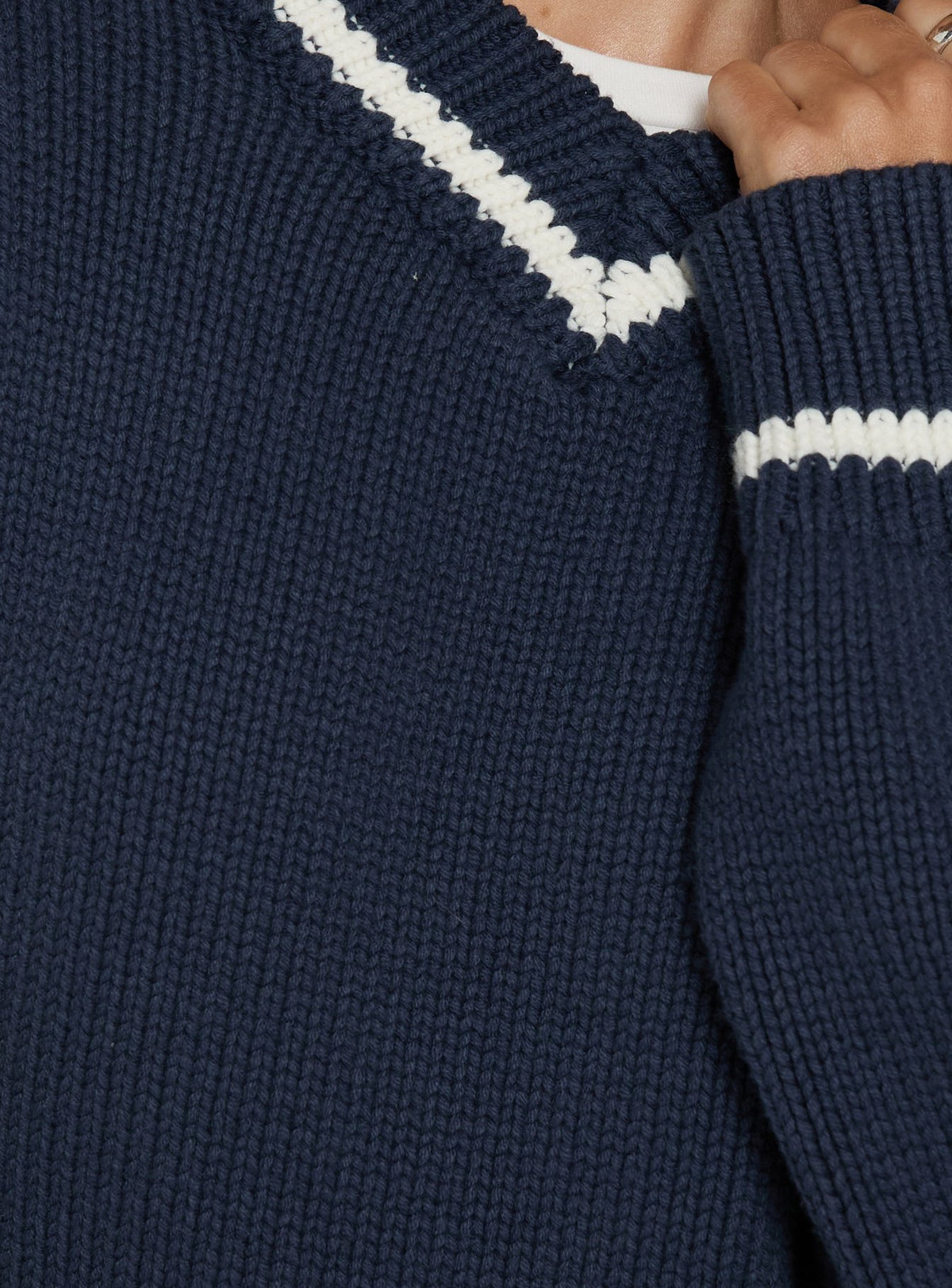 Myrandah V Neck Long SLeeve Knit Jumper Navy