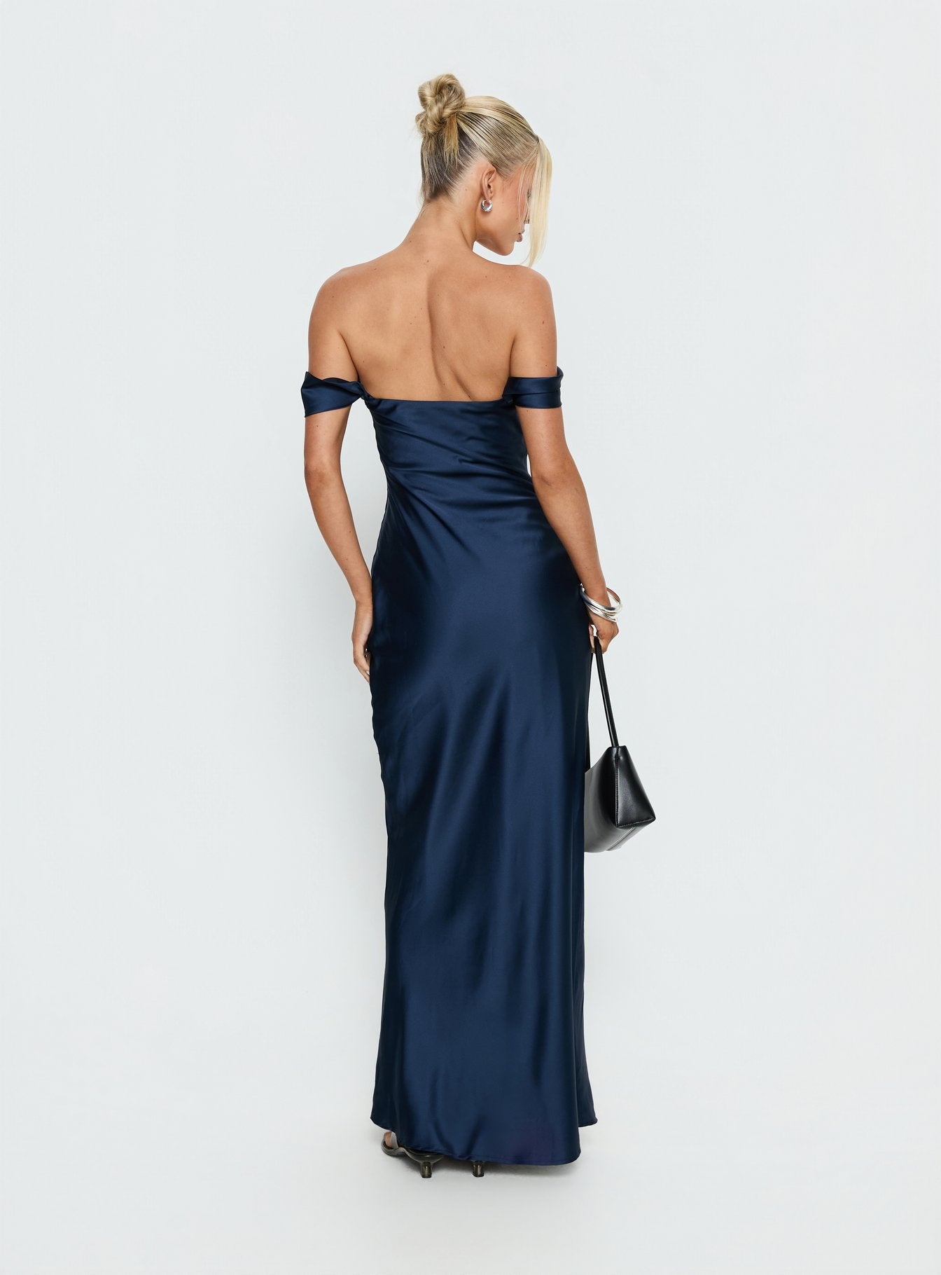 Azura Off The Shoulder Maxi Dress Navy | Princess Polly Azura Off The Shoulder Maxi Dress Navy | Princess Polly