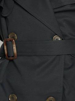 Eldora Cropped Trench Coat Slate Grey