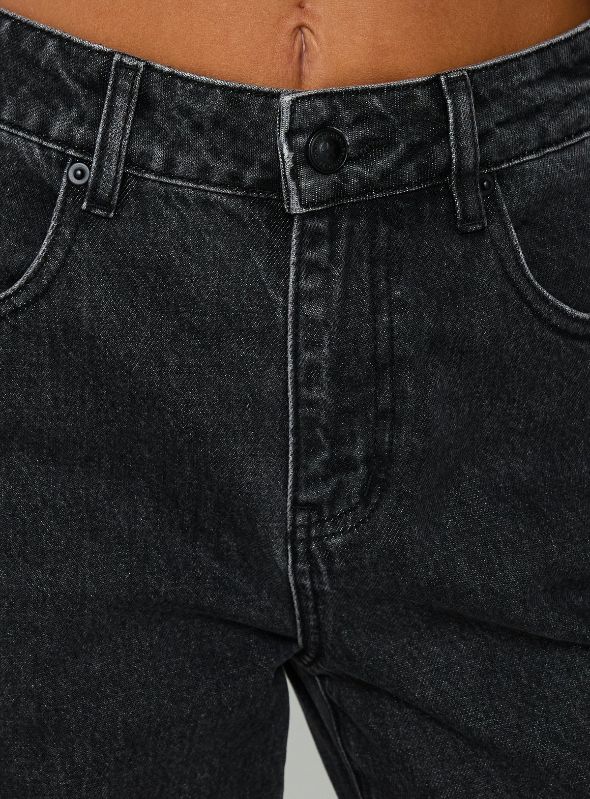 Konstanze High Rise Baggy Jeans Washed Black