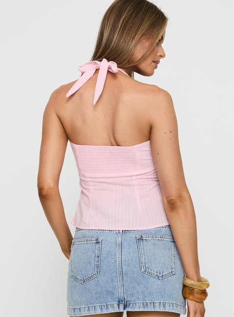 Isabetta Halter Top | Pink | Womens | Princess Polly Lower Impact Isabetta Halter Top | Pink | Womens | Princess Polly Lower Impact