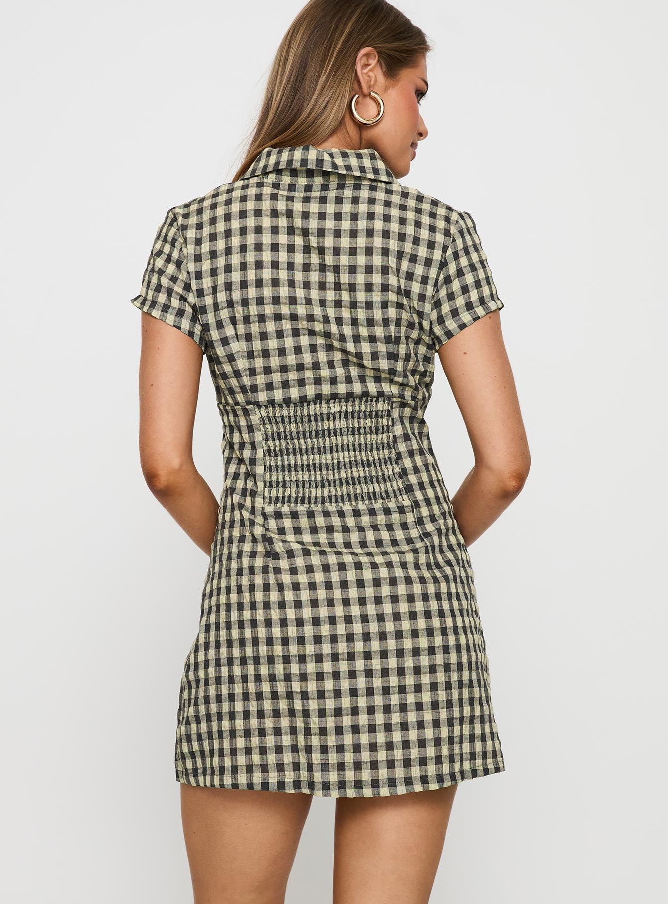 Motley Mini Dress | Brown Check | Womens | Princess Polly Lower Impact Motley Mini Dress | Brown Check | Womens | Princess Polly Lower Impact