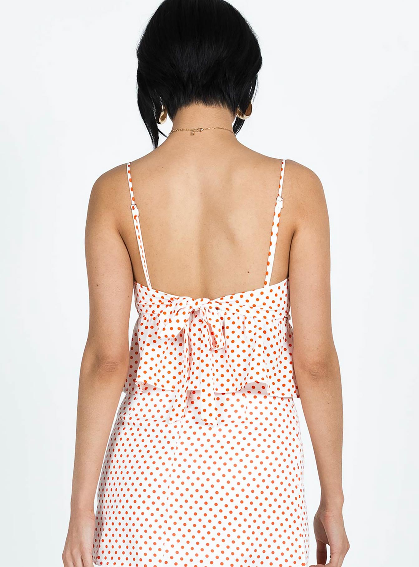 product Princess Polly Sleeveless Asymmetric Neckline  Koko Top White / Red