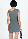 Princess Polly Asymmetric Neckline  Ragan One Shoulder Mini Dress Grey