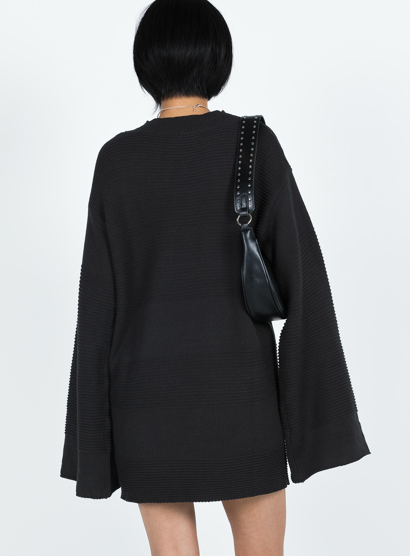 Cheyenne Knit Sweater Dress Black | Princess Polly Cheyenne Knit Sweater Dress Black | Princess Polly