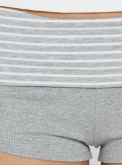 Susana Foldover Micro Shorts Grey Stripe