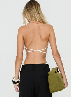 Cacilie Plunge Shell Bodysuit White
