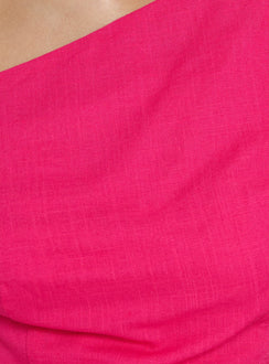 Anjela Off Shoulder Playsuit Pink