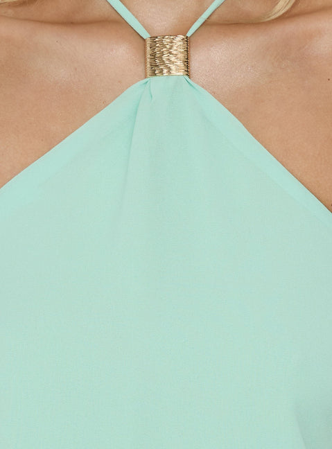Dopamine Drapey Arrowneck Playsuit Mint