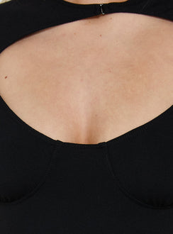 Giallo Solid Bodysuit Black
