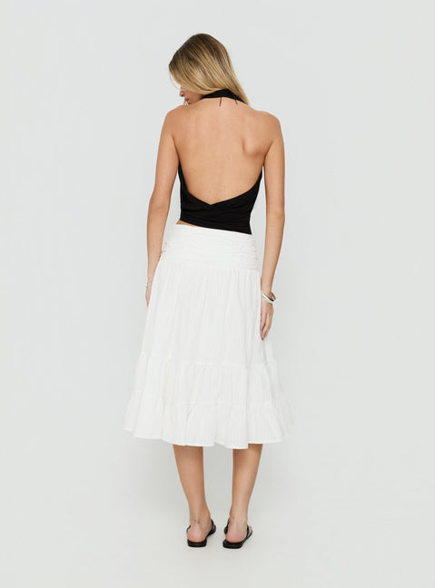 Silver Springs Midi Skirt White