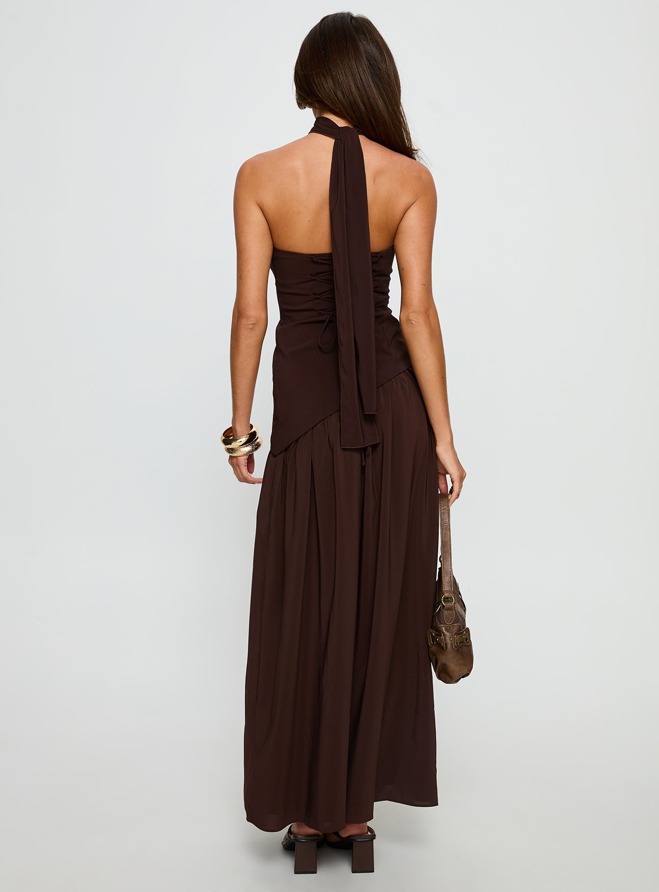 Odela Strapless Drop Waist Maxi Dress | Chocolate | Womens | Princess Polly Odela Strapless Drop Waist Maxi Dress | Chocolate | Womens | Princess Polly