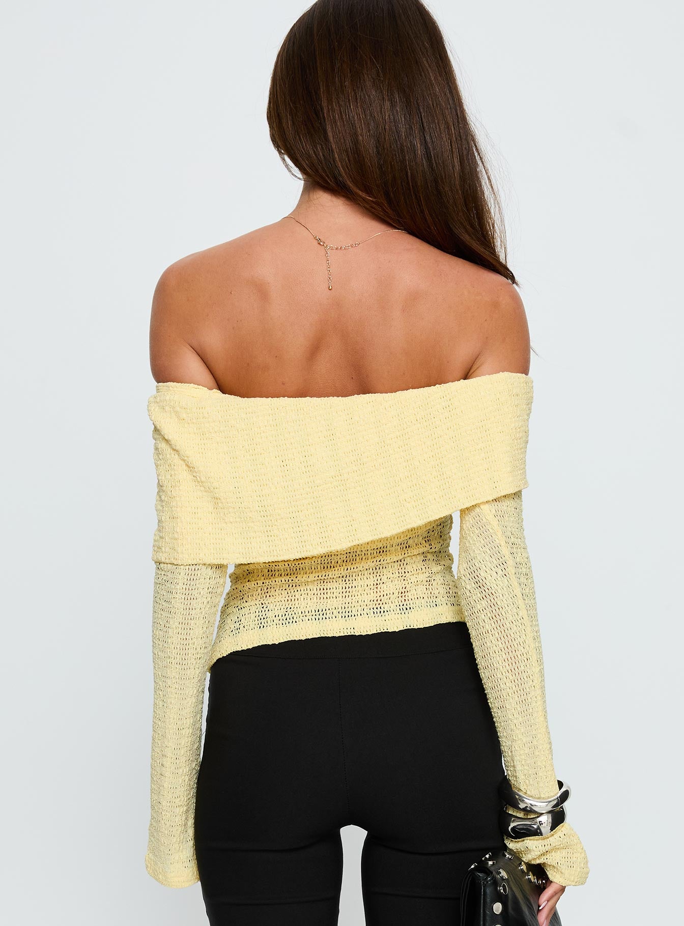 Cartrell Foldover Off Shoulder Top Lemon