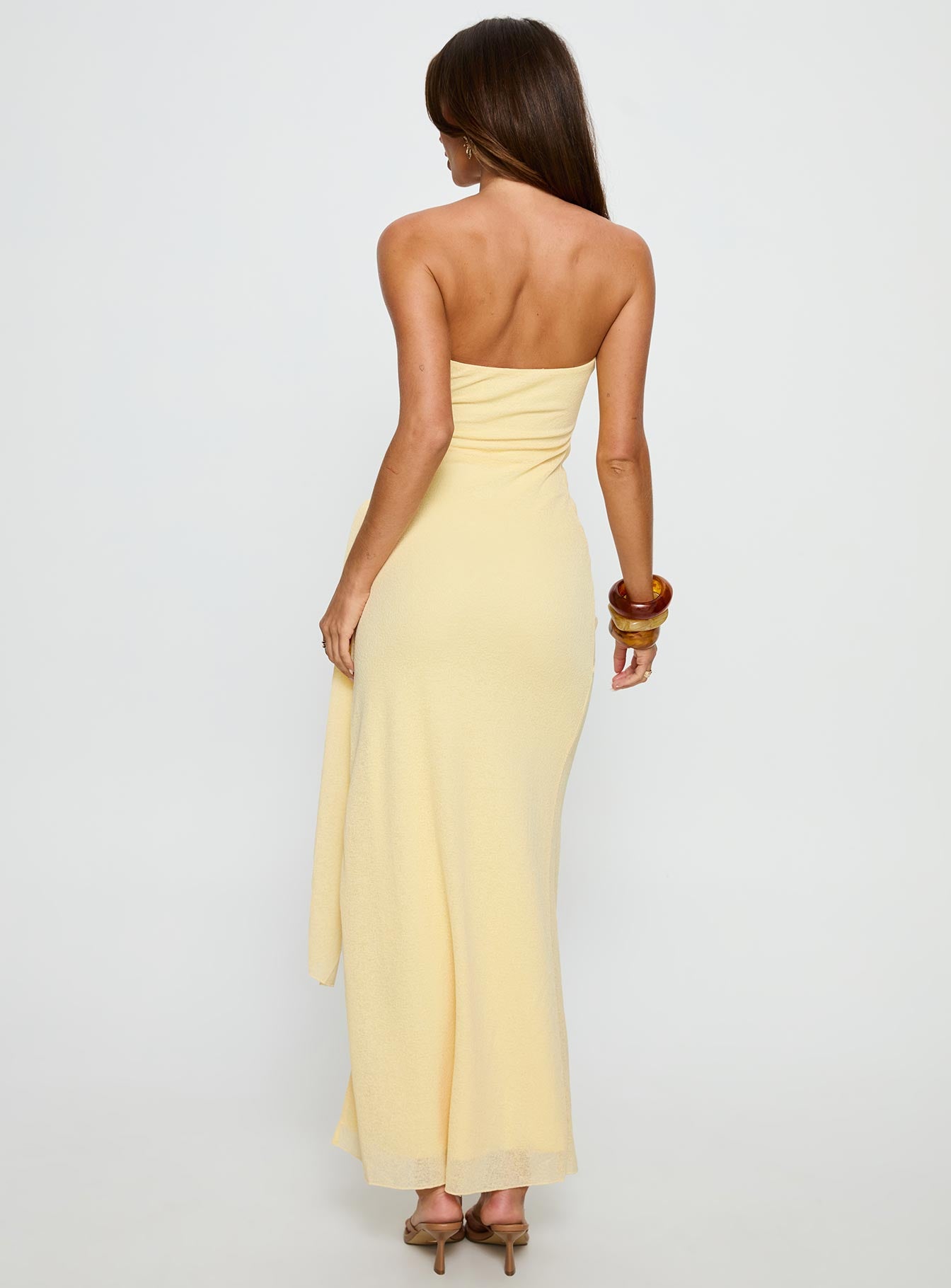 Analeah Strapless Maxi Dress Lemon Yellow | Princess Polly Analeah Strapless Maxi Dress Lemon Yellow | Princess Polly