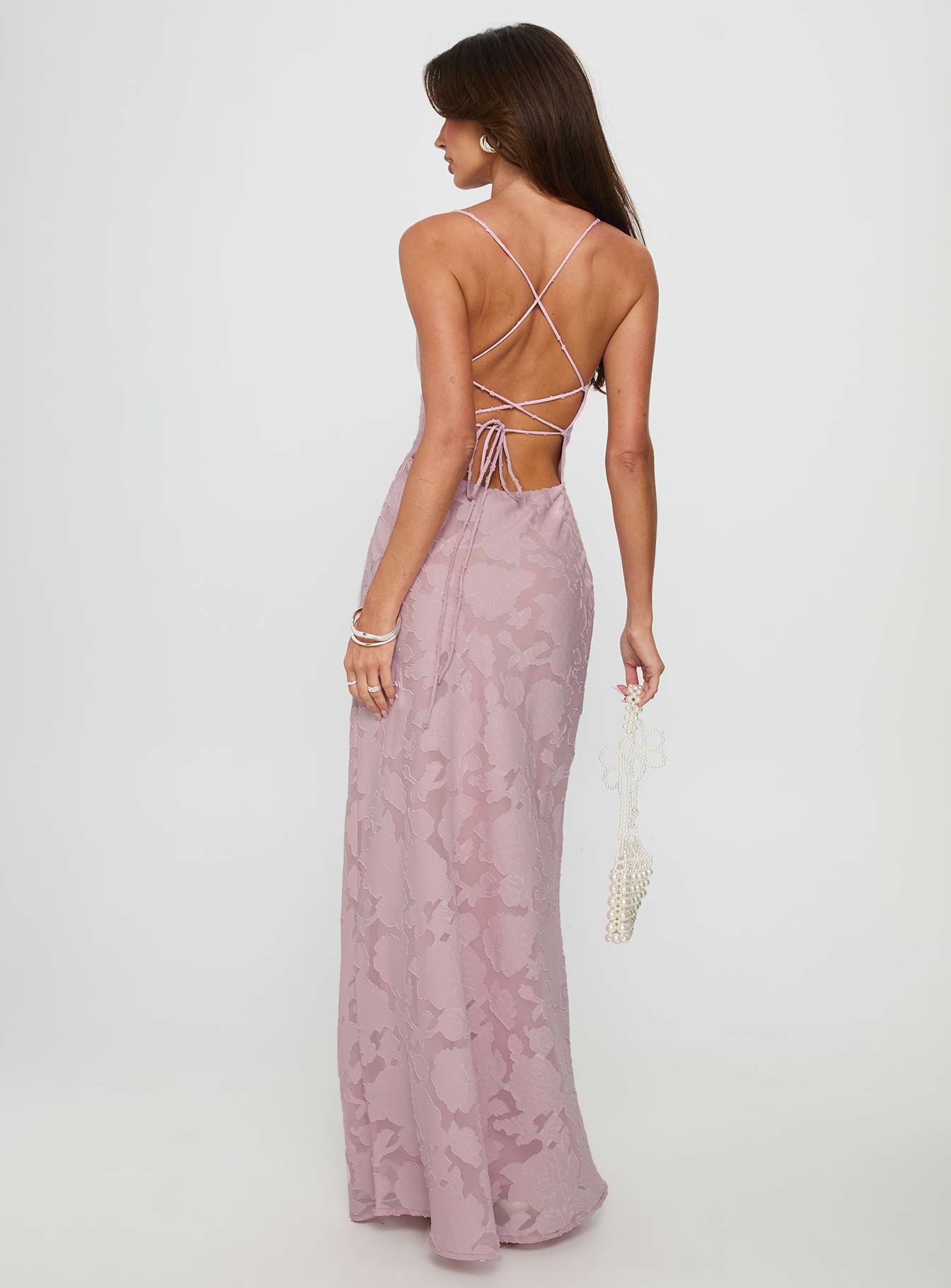 Celena Maxi Dress Light Pink Burnout | Princess Polly Celena Maxi Dress Light Pink Burnout | Princess Polly