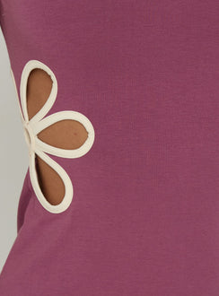 Currents Cut Out Detail Mini Dress Plum / Cream