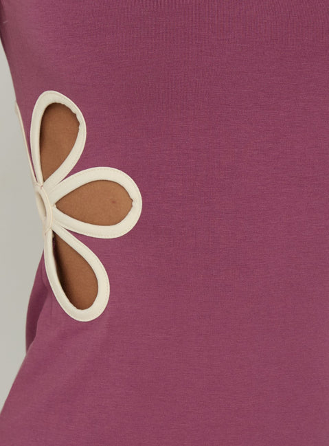 Currents Cut Out Detail Mini Dress Plum / Cream