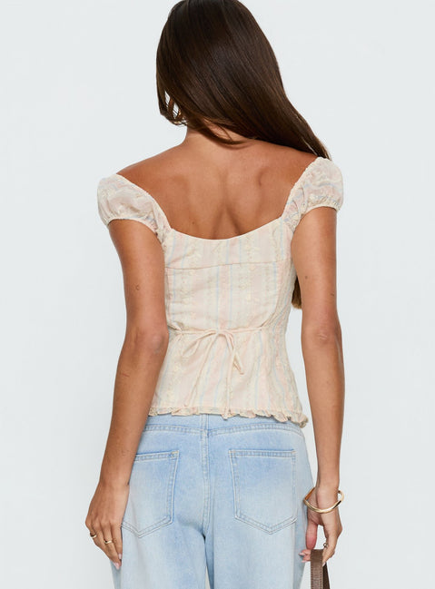 Trinitee Cap Sleeve Blouse Top Floral