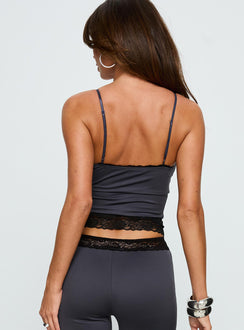 Georganna Lace Trim Cami Top Charcoal