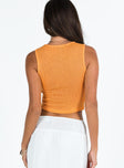 product Princess Polly Sleeveless High Neck  Corbo Top Orange