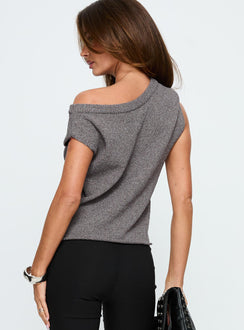 Ashfield Off Shoulder Top Dark Grey