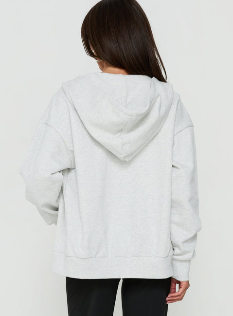 All Day Studded Oversized Hoodie Grey Marle