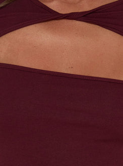 Taelissa Layered Long Sleeve Top Plum