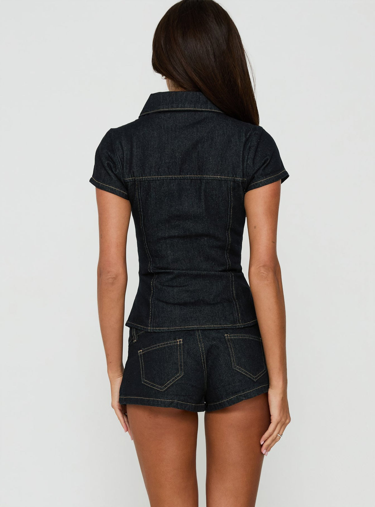 Raminna Low Rise Micro Shorts Raw Denim