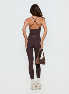 Stride Active Invisible Scrunch Leggings Brown
