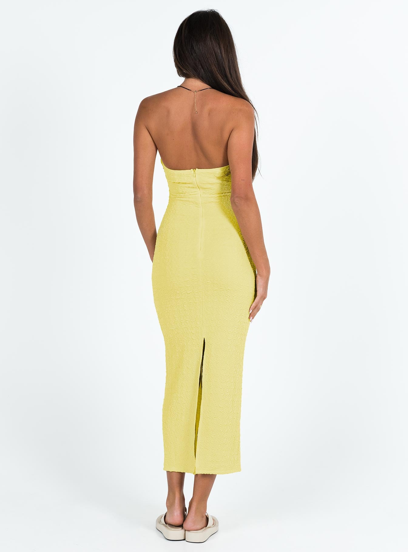 product Princess Polly Square Neck  Talena Strapless Midi Dress Yellow