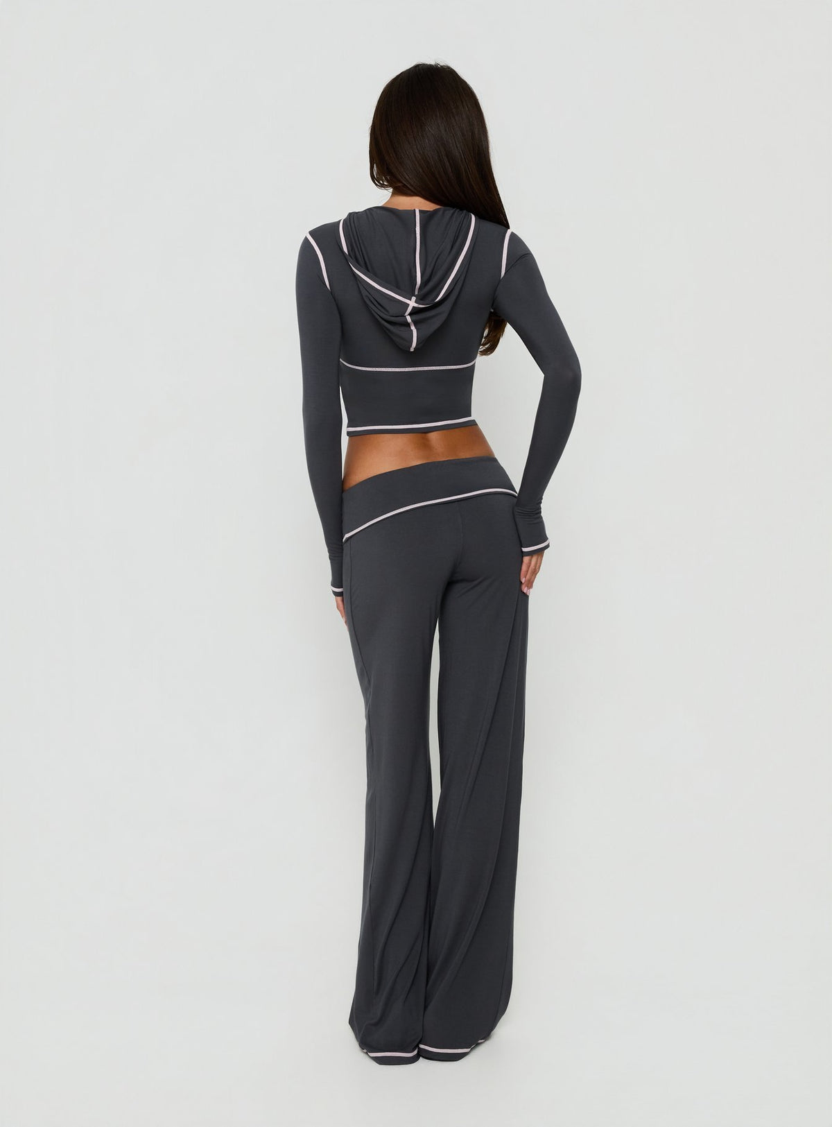 Kimberlyn Jersey Straight Leg Pants Grey