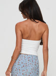 back view of model wearing Princess Polly Golden Syrup Strapless Top White Sleeveless straight 