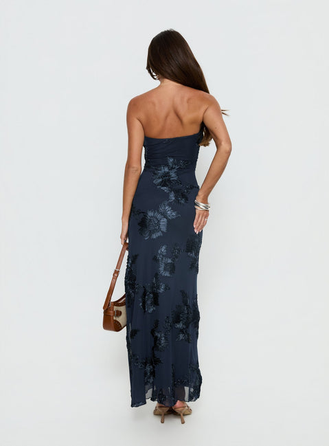 Maribeth Strapless Floral Maxi Dress Navy | Princess Polly Maribeth Strapless Floral Maxi Dress Navy | Princess Polly