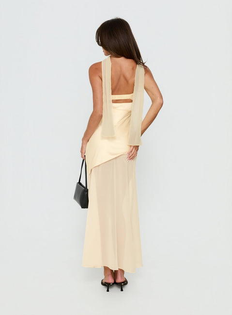 Irisie Strapless Scarf Maxi Dress | Yellow | Womens