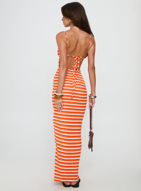 Elestria Maxi Dress Orange Stripe | Princess Polly Elestria Maxi Dress Orange Stripe | Princess Polly