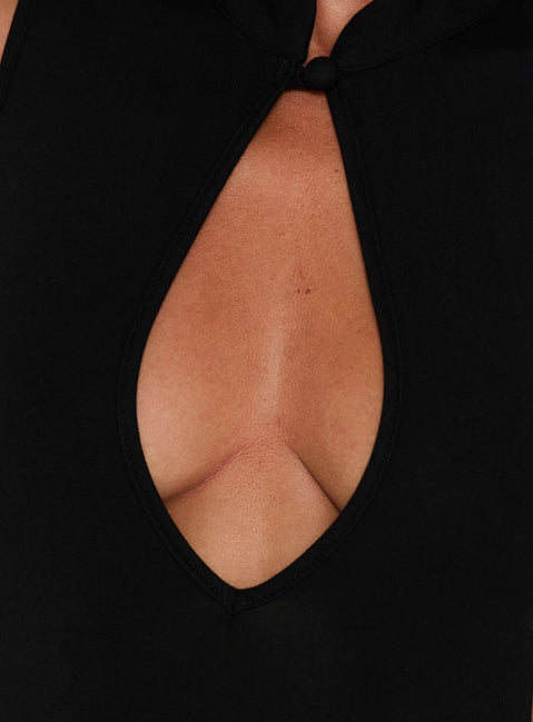 Ailany Keyhole Backless Maxi Dress Black