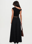 Rennata Gathered Mid Rise Maxi Skirt Black