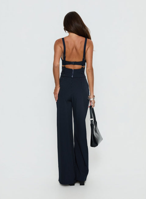 Briana Set Navy Pinstripe Petite