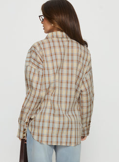 Sweet Summer Flannel Top Blue Check