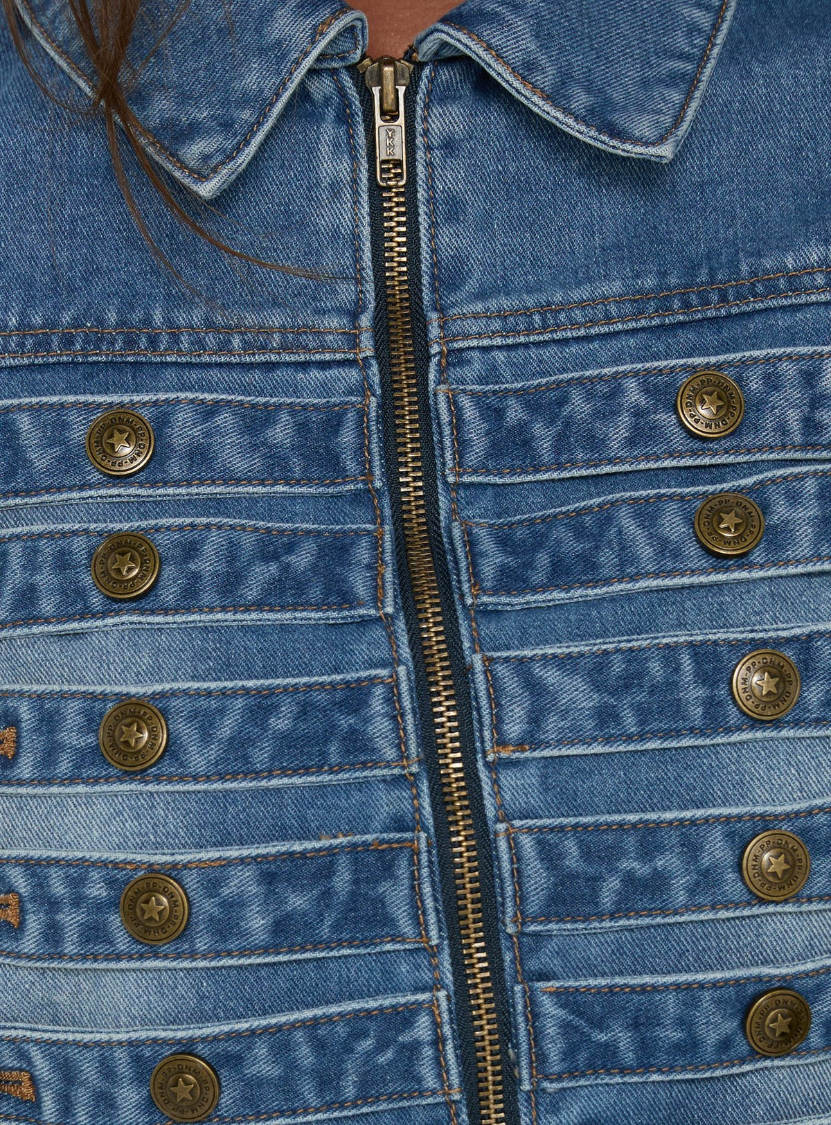 Kingstonn Military Denim Jacket Washed Blue