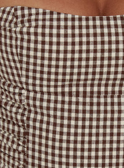 West Coast Love Halter Top Brown Gingham
