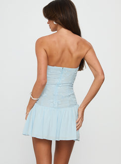 Envie Strapless Mini Dress Blue