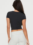 Crop top Scoop neck, slim fitting, cap sleeve Good stretch, fully lined 