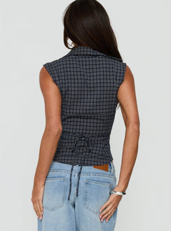 Kambria Cinched Top Navy Check