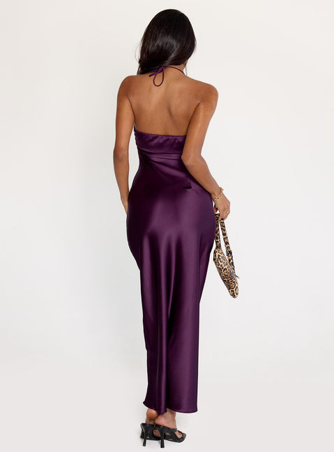 Fireproof Halter Maxi Dress | Plum | Womens Fireproof Halter Maxi Dress | Plum | Womens